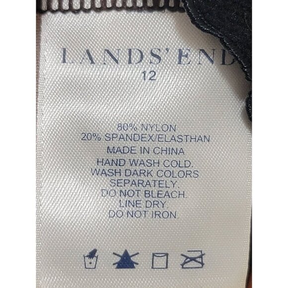 Lands End Brown Polka Dot Ruched Swing Top With Adjustable Straps Size 12 - Picture 8 of 8